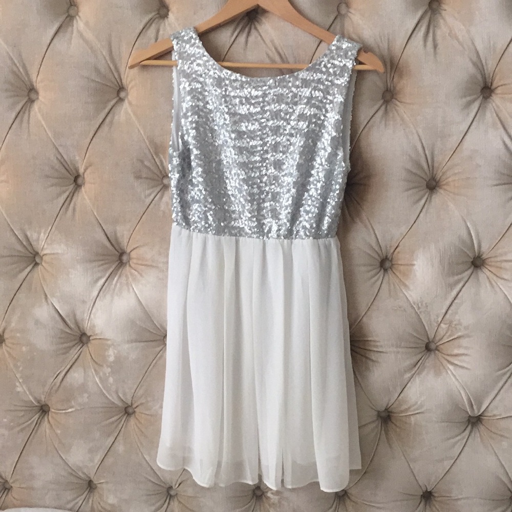 Sequin And White Chiffon Dress